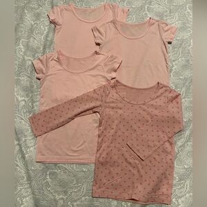 Uniqlo Pink Heattech Top BUNDLE of 4 Size 90cm 3T